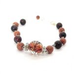 Veda – Designer Bracelet with Heliotrope and Goldstone - Image 2