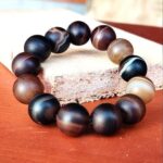 Striped Brown Agate, Handmade Bracelet, Large 14 mm Beads - Image 7