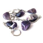 Keychain, Amethyst, Beautiful Asymmetrical Pendant - Image 2