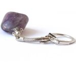 Keychain, Amethyst, Beautiful Asymmetrical Pendant - Image 4