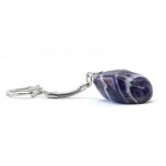 Keychain, Amethyst, Beautiful Asymmetrical Pendant