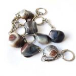 Keychain, Agate, Natural Stone, Asymmetrical Pendant - Image 2