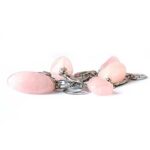 Keychain, Rose Quartz, Beautiful Asymmetrical Pendant - Image 4