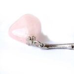 Keychain, Rose Quartz, Beautiful Asymmetrical Pendant - Image 2