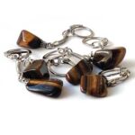 Keychain, Tiger’s Eye, Natural Stone, Asymmetrical Pendant - Image 5