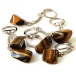 Keychain, Tiger’s Eye, Natural Stone, Asymmetrical Pendant - Image 6