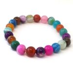 Striped Agate, Multicolor, Bracelet, Natural Stone