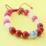 Romantic Magic, Natural Stone Bracelet, Jadeite, Rose Quartz - Image 2