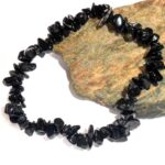 Black Tourmaline Chips, Handmade Bracelet