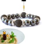 Proserpina, Diffuser Bracelet, Hematite 8 mm, Volcanic Stone 10 mm