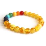 Chakra Balancing Bracelet with Natural Stones and Amber (Synthetic) - Image 2