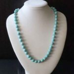 Lightness, Turquoise 10 mm Necklace, Knots and “Shamballa” Style Finish - Image 4