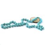 Lightness, Turquoise 10 mm Necklace, Knots and “Shamballa” Style Finish - Image 6