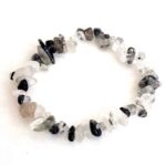 Tourmalinated Quartz, Handmade Bracelet, Natural Stone Chips