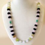 Ambrosia, long women's necklace, natural stone