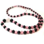 Kaya, long women's necklace, Onyx, Cat's Eye and Rose Quartz - Image 4