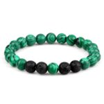Diana, set of two bracelets, Malachite and Volcanic Stone - Image 4
