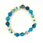 Blue Mystery, designer set - bracelet, earrings and necklace - Agate and Amazonite - Image 2