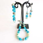 Blue Mystery, designer set - bracelet, earrings and necklace - Agate and Amazonite - Image 8