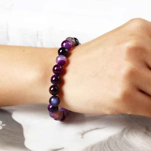 Striped Agate, Violet, synthetically treated stone - Image 4