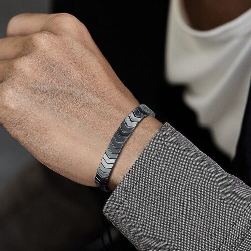 Boldness, men's bracelet, Hematite - Image 2