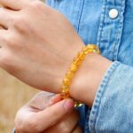 Citrine, Class A, natural stone, stretch bracelet