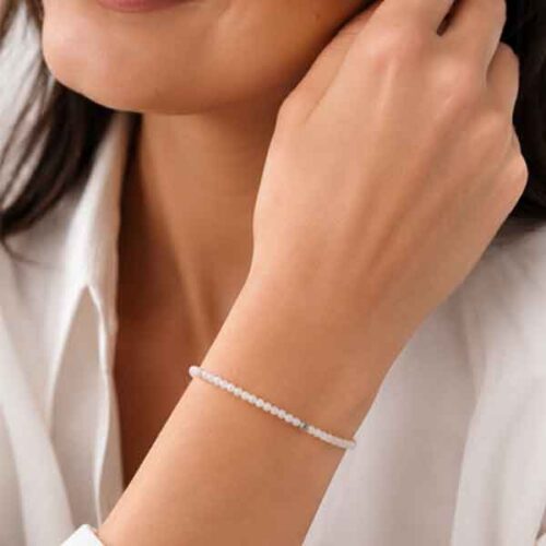 Soft Moon Bracelet | Natural Moonstone, Grade A, Faceted - Image 4