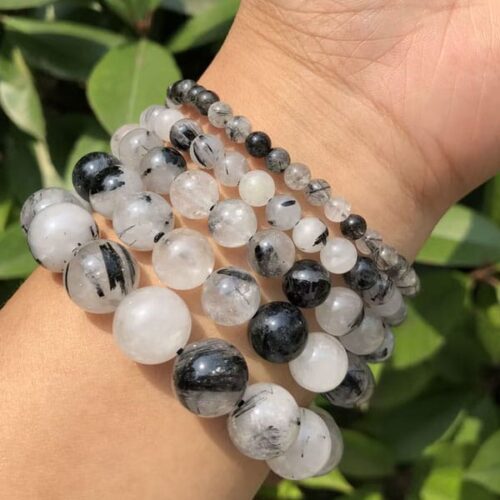 Tourmalinated Quartz, handmade bracelet, natural stone - Image 5