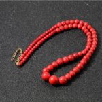 Howlite, red, natural stone necklace, beads from 10 mm to 4 mm - Image 5