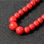 Howlite, red, natural stone necklace, beads from 10 mm to 4 mm - Image 3
