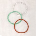 Self-Love, set of three bracelets, Howlite, Aventurine - Goldstone and Green - Image 3