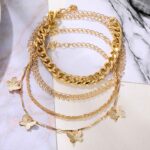4 Modern Charm Bracelets - for Ankle or Wrist in Gold Tone - Image 6