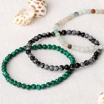 Clarity and Balance, Set of Three Bracelets, Malachite, Obsidian and Amazonite - Image 6