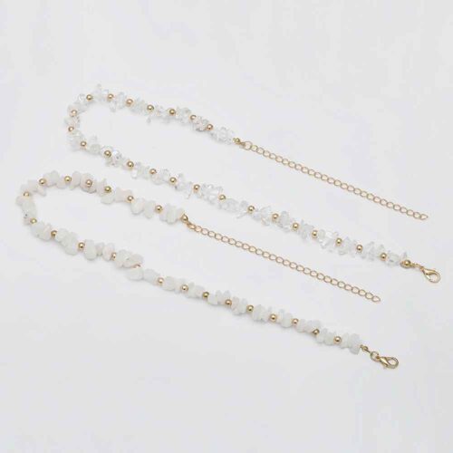 New Hope, Natural Stone Necklace - Milky Quartz or Clear Quartz with Hematite Beads - Image 6
