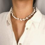 New Hope, Natural Stone Necklace - Milky Quartz or Clear Quartz with Hematite Beads