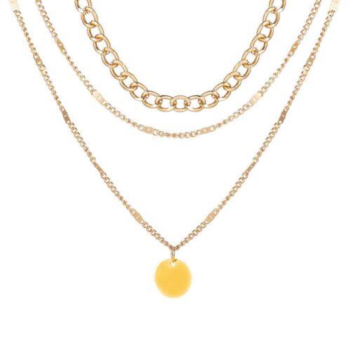 Elegant Three-Layer Gold-Tone Necklace for Modern Women - Image 5