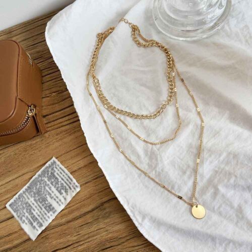 Elegant Three-Layer Gold-Tone Necklace for Modern Women - Image 6