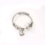 Charm Bracelet: Heart, Flower, Leaf and Crystals - Image 4