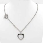 Radiant Love Heart - Modern Steel Necklace with Crystal Heart - Image 2