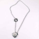 Radiant Love Heart - Modern Steel Necklace with Crystal Heart - Image 3