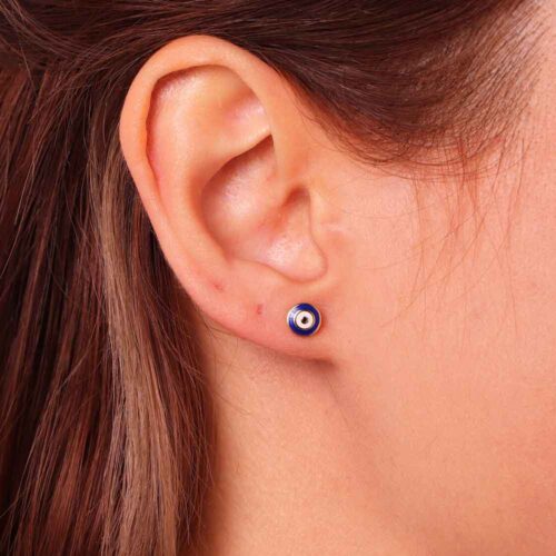 Blue Eye, Beautiful Stud Earrings, Steel - Image 2