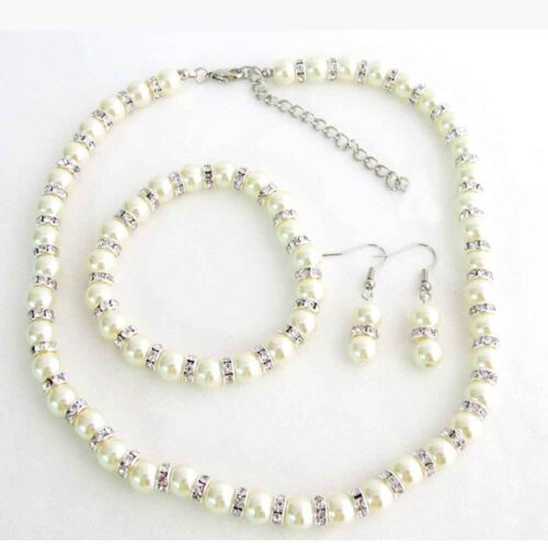 Yemanja, handmade set, Natural Pearl, 4x5 mm - Image 3