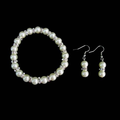 Yemanja, handmade set, Natural Pearl, 4x5 mm - Image 2