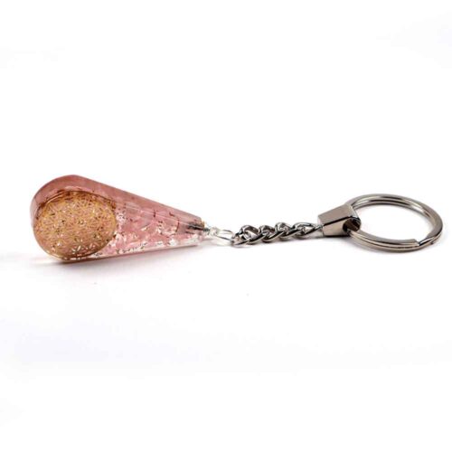 Orgonite pendant or keychain, Rose Quartz, drop - Image 8
