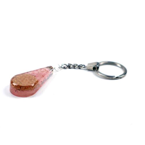 Orgonite pendant or keychain, Rose Quartz, drop - Image 7