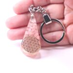 Orgonite pendant or keychain, Rose Quartz, drop - Image 5