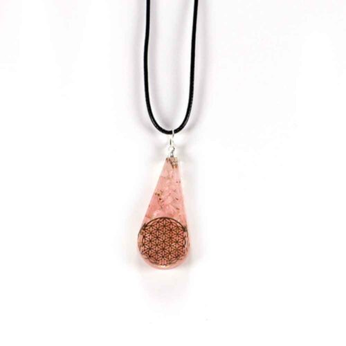 Orgonite pendant or keychain, Rose Quartz, drop - Image 4
