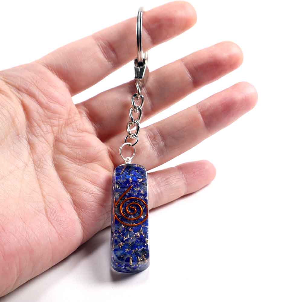 medalion-orgonite-lapis-lazuli2 Orgonite pendant or keychain, Lapis Lazuli - Image 1