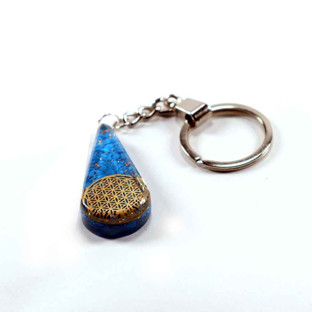 ogronite-klucho-durjatel-turkoaz5 Orgonite pendant or keychain, Turquoise - Image 1