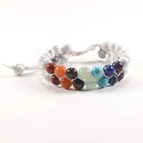 Chakra Balancing, Double Bracelet with Howlite - Image 2